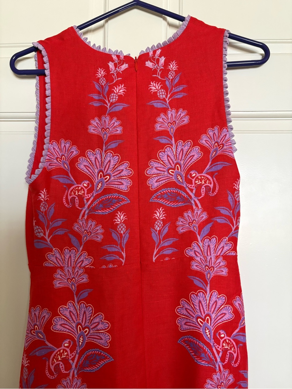 Farm Rio Porcelain Garden Red Linen A-Line Dress - Picture 10 of 10